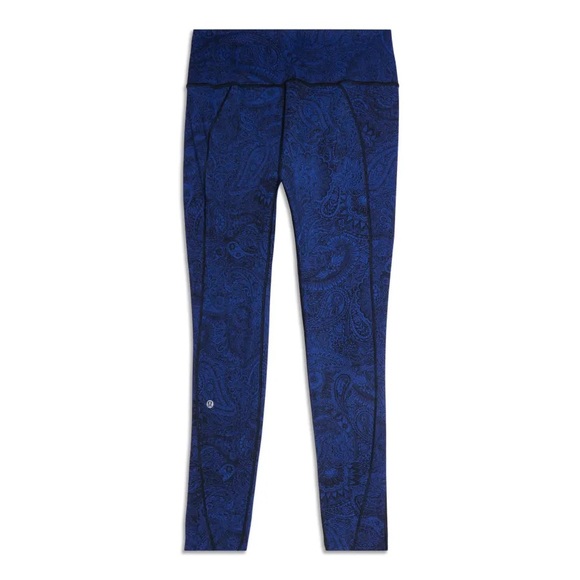 Lululemon Like Nothing 7/8 Tight Antique Paisley Sapphire Blue Black - Picture 2 of 8